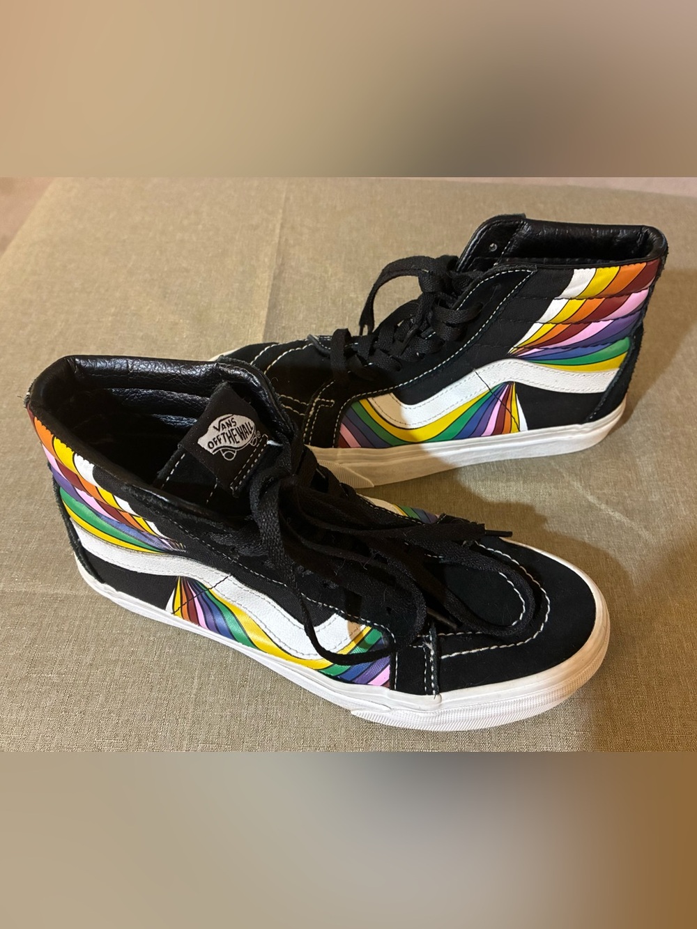 Vans Sk8-Hi Reissue "Refract Pack" Rainbow High Top Sneakers Multicolor 7.5